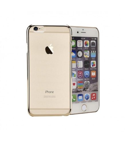 Astrum MC120 keretes átlátszó, alul felül dekorcsíkos Apple iPhone 6/6S tok arany