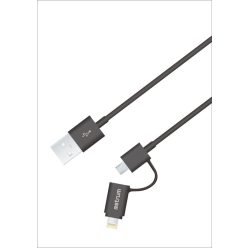  Astrum Apple USB - Lightning (8Pin) iPhone 1,2M adatkábel micro usb átalakítóval MFI engedéllyel CB-U2CAL-12