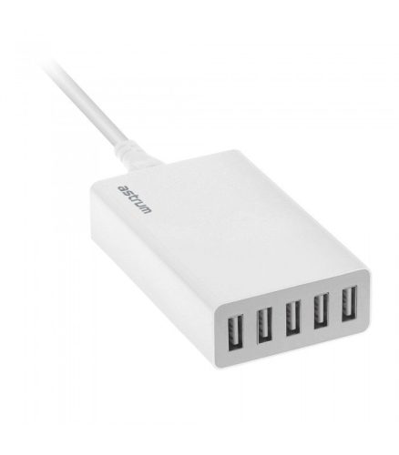 Astrum CH500 5.0A hálózati töltő 5X USB-vel, 5X smart IC-vel A92550-Q max 25W