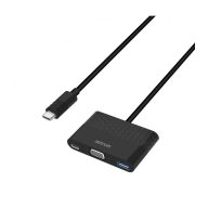   Astrum DA610 USB-C 3.1 - VGA + USB-C + USB 3in1 adapter ezüst