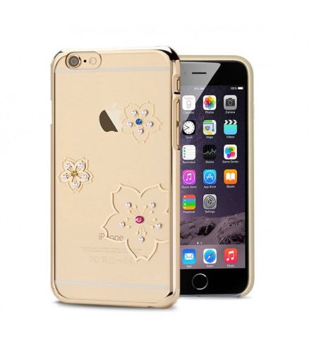 Astrum MC280 keretes virág mintás, színes Swarovski köves Apple iPhone 6 Plus / 6S Plus hátlapvédő arany