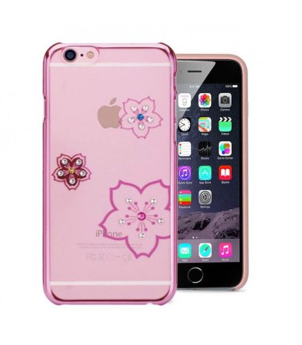 Astrum MC280 keretes virág mintás, színes Swarovski köves Apple iPhone 6 Plus / 6S Plus hátlapvédő pink