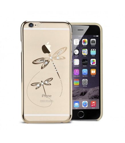 Astrum MC350 keretes szitakötő mintás, Swarovski köves Apple iPhone 6 Plus / 6S Plus hátlapvédő arany