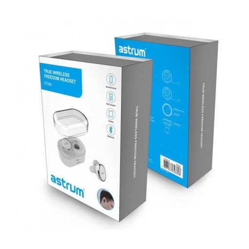 Astrum ET300 univerzális fehér bluetooth 4.1 MINI True Wireless sztereo fülhallgató szett mikrofonnal, dokkolóval, A10530-Q
