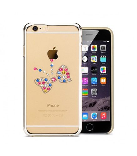 Astrum MC260 keretes pillangó mintás, színes Swarovski köves Apple iPhone 6 Plus / 6S Plus hátlapvédő ezüst