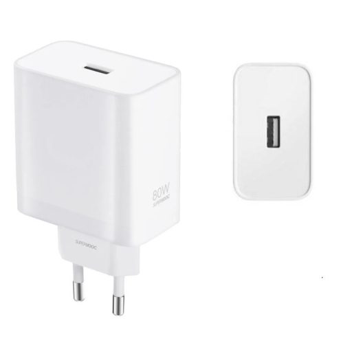 Oppo SUPERVOOC VCB8JAEH gyári hálózati fehér gyorstöltőfej USB-A csatlakozóval 80W 7.3A