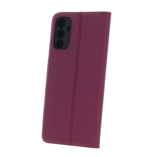 Smart Soft Samsung S918 Galaxy S23 Ultra (2023) oldalra nyíló mágneses könyv tok szilikon belsővel burgundy