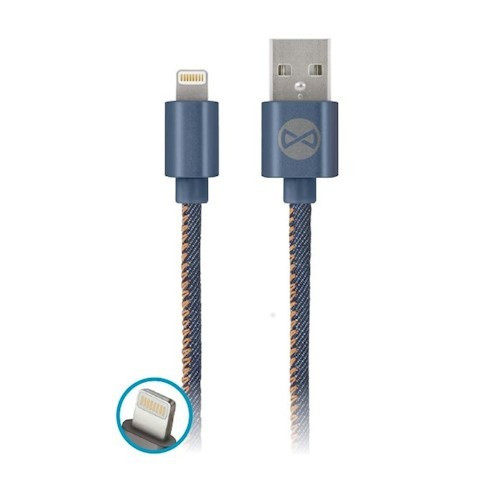 Forever Apple USB - Lightning (8Pin) kék (Jeans) adatkábel 2A 1m