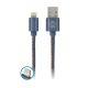 Forever Apple USB - Lightning (8Pin) kék (Jeans) adatkábel 2A 1m