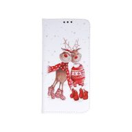   Smart Trendy - Huawei Y6 (2019) oldalra nyíló mágneses könyv tok szilikon belsővel (Rénszarvas Minta 1)