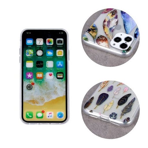 Ultra Trendy - Samsung A405 Galaxy A40 (2019) vékony szilikon tok (Madártoll mintás 3)