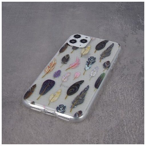 Ultra Trendy - Samsung A705 Galaxy A70 (2019) vékony szilikon tok (Madártoll mintás 3)