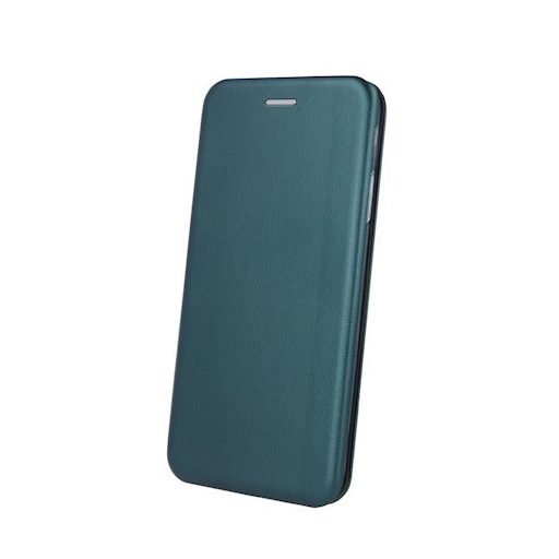 Forcell Elegance Apple iPhone 12 / 12 Pro 2020 (6.1) oldalra nyíló mágneses könyv tok szilikon belsővel sötétzöld