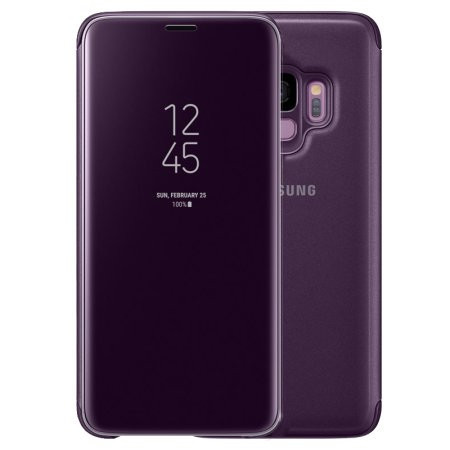 Clear View Samsung A205, A305 Galaxy A20 / A30 (2019) lila oldalra nyíló tükrös tok