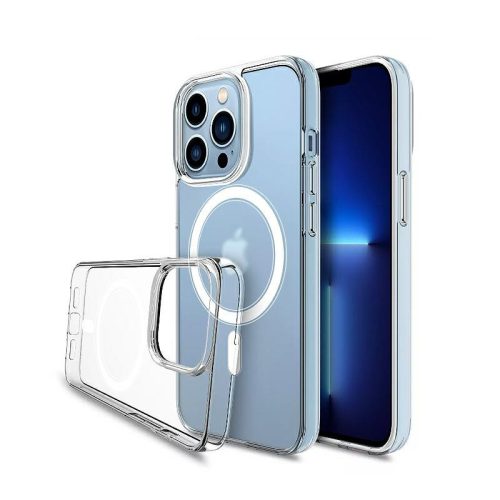 Magsafe Apple iPhone 13 Pro Max (6.7) 2019 TPU/PC tok (vezetéknélküli töltéshez) átlátszó