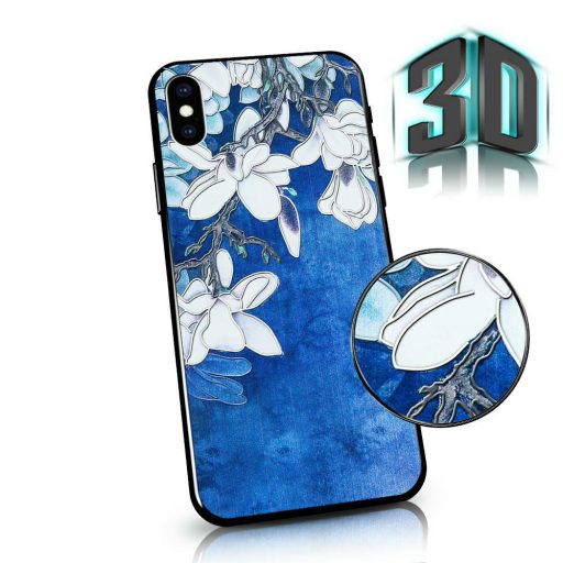 3D Virágmintás tok - Apple iPhone 11 Pro (5.8) 2019 szilikon tok kék