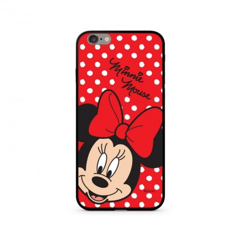 Disney prémium szilikon tok edzett üveg hátlappal - Minnie 008 Apple iPhone X / XS piros (DPCMIN33405)