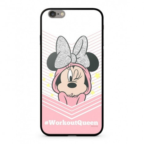 Disney prémium szilikon tok edzett üveg hátlappal - Minnie 053 Apple iPhone 7 Plus / 8 Plus (5.5) fehér (DPCMIN33955)