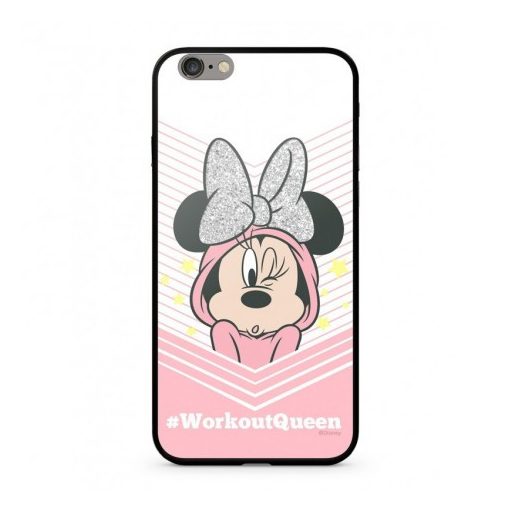 Disney prémium szilikon tok edzett üveg hátlappal - Minnie 053 Apple iPhone 7 Plus / 8 Plus (5.5) fehér (DPCMIN33955)