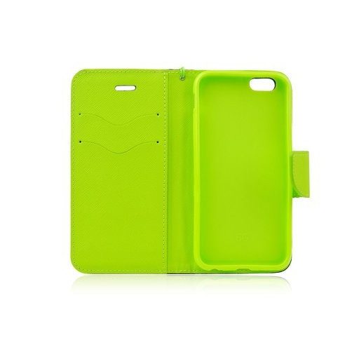 Fancy Apple iPhone 12 Pro Max 2020 (6.7) oldalra nyíló mágneses könyv tok szilikon belsővel kék - lime