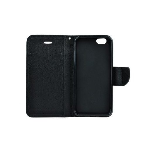 Fancy Apple iPhone 13 Mini (5.4) oldalra nyíló mágneses könyv tok szilikon belsővel fekete
