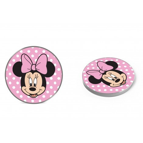 Disney vezeték nélküli töltő - Minnie 001 micro USB adatkábel 1m 9V/1.1A 5V/1A pink (DCHWMIN001) 10W