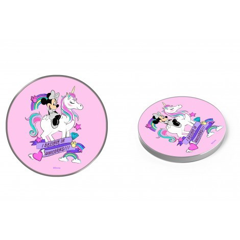 Disney vezeték nélküli töltő - Minnie 002 micro USB adatkábel 1m 9V/1.1A 5V/1A pink (DCHWMIN003) 10W