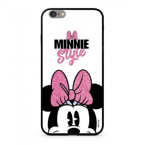 Disney prémium szilikon tok edzett üveg hátlappal - Minnie 050 Huawei P40 fehér (DPCMIN32119)