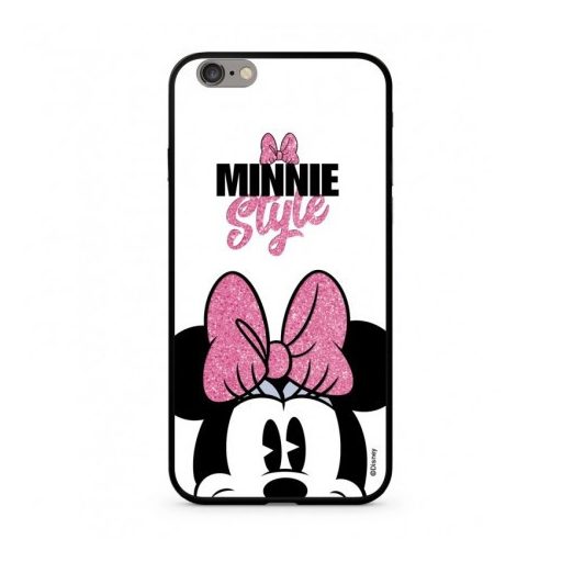 Disney prémium szilikon tok edzett üveg hátlappal - Minnie 050 Huawei P40 fehér (DPCMIN32119)