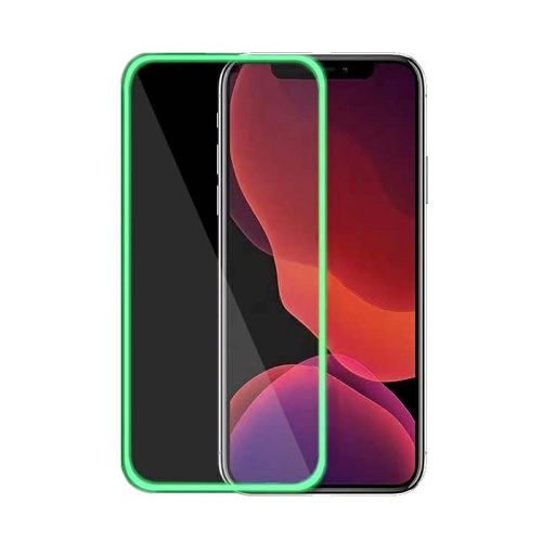 Fluoreszkáló Apple iPhone X / XS előlapi üvegfólia zöld