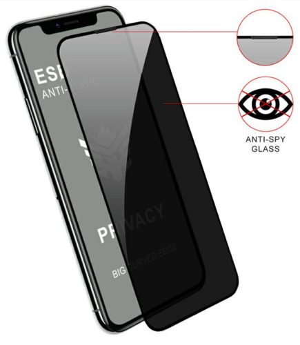 Privacy Anti-Static Apple iPhone 12 / 12 Pro 2020 (6.1) kijelzővédő üvegfólia betekintés elleni védelemmel (9H)