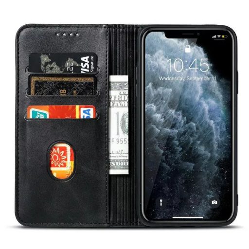 Marva Wallet Samsung A366 / A566 Galaxy A36 / A56 5G oldalra nyíló ökobőr könyvtok szilikon belsővel fekete