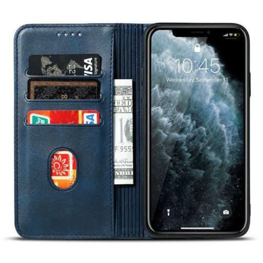 Marva Wallet Xiaomi Redmi 15 5G oldalra nyíló ökobőr könyvtok szilikon belsővel kék