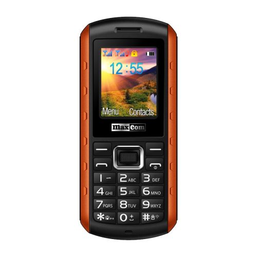 Maxcom MM901 mobiltelefon, dual sim-es kártyafüggetlen, ütés-, por-, víz (IP67)- és sár ellen narancs (magyar nyelvű menüvel)