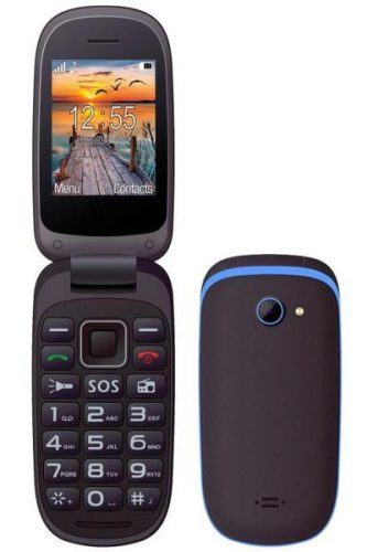 Maxcom MM818BB kártyafüggetlen mobiltelefon, extra nagy gombokkal, vészhívóval fekete - kék (magyar nyelvű menüvel)