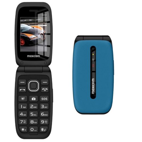 Maxcom MM828 4G Dual sim-es mobiltelefon kártyafüggetlen, vészhívóval, nagy gombokkal, kék (magyar nyelvű menüvel)