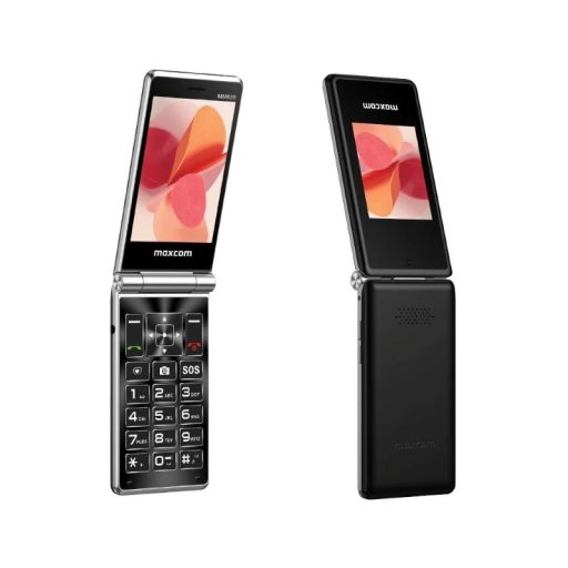 Maxcom MM835 kártyafüggetlen mobiltelefon, Dual Sim, extra nagy gombokkal, vészhívóval fekete (magyar nyelvű menüvel)