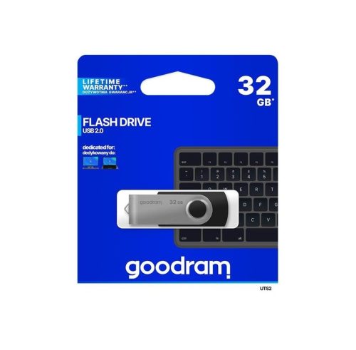 Goodram 32GB USB 2.0 fekete pendrive Artisjus matricával -  UTS2-0320K0R11