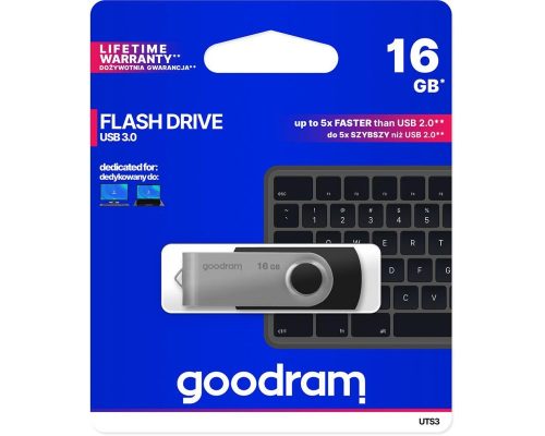 Goodram 16GB USB 3.2 fekete pendrive Artisjus matricával - UTS3-0160K0R11 