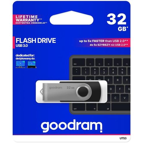 Goodram 32GB USB 3.2 fekete pendrive Artisjus matricával - UTS3-0320K0R11