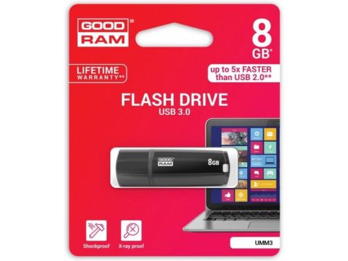 Goodram 8GB USB 3.0 fekete pendrive Artisjus matricával - UMM3-0080K0R11