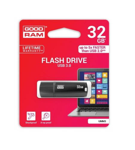 Goodram 32GB USB 3.0 fekete pendrive Artisjus matricával - UMM3-0320K0R11 