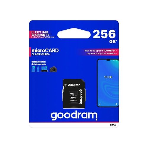 Goodram microSDHC 256GB Class 10 memóriakártya SD adapterrel Artisjus matricával -  M1AA-2560R12