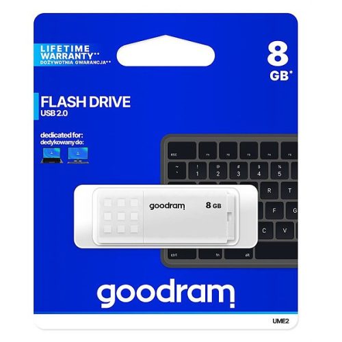 Goodram 8GB USB 2.0 fehér pendrive Artisjus matricával - UME2-0080W0R11