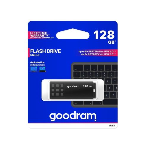 Goodram 128GB USB 3.0 fekete pendrive Artisjus matricával - UME3-1280K0R11