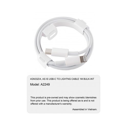 Apple A2249 Lightning (8Pin) - Type-C gyári adatkábel 8pin 1 méter (MX0K2ZM/A) tanúsítvánnyal