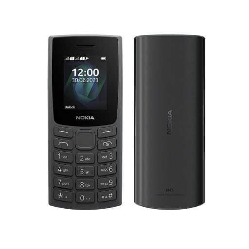 Nokia 105 (2024) 4G nyomógombos mobiltelefon, kártyafüggetlen, dual SIM, sötétszürke