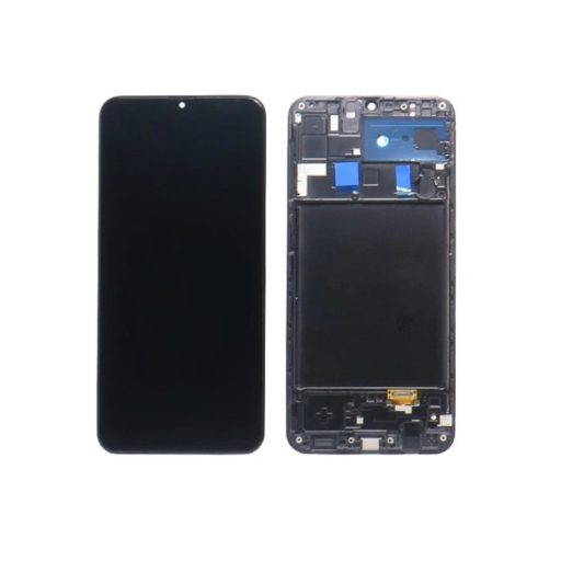 Samsung A205 Galaxy A20 fekete LCD kijelző érintővel és kerettel