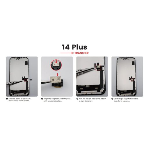 JH Apple iPhone 14 Plus (6.7) fekete LCD kijelző érintővel (FHD, removable IC)