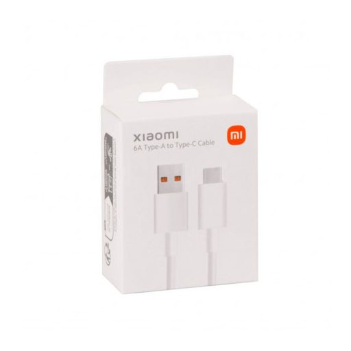 Bliszteres Xiaomi fehér gyári USB - Type-C gyorstöltő adatkábel 1m 6A (BHR6032GL)